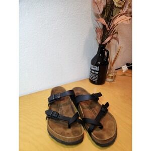 Birkenstock Mayari Black Leather Sandals Women's 8 / 39 Strappy Toe Loop Germany